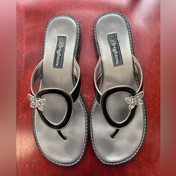 Brighton Metallic Butterfly Womens Flip Flops Sandals Size 8M - Picture 1 of 3